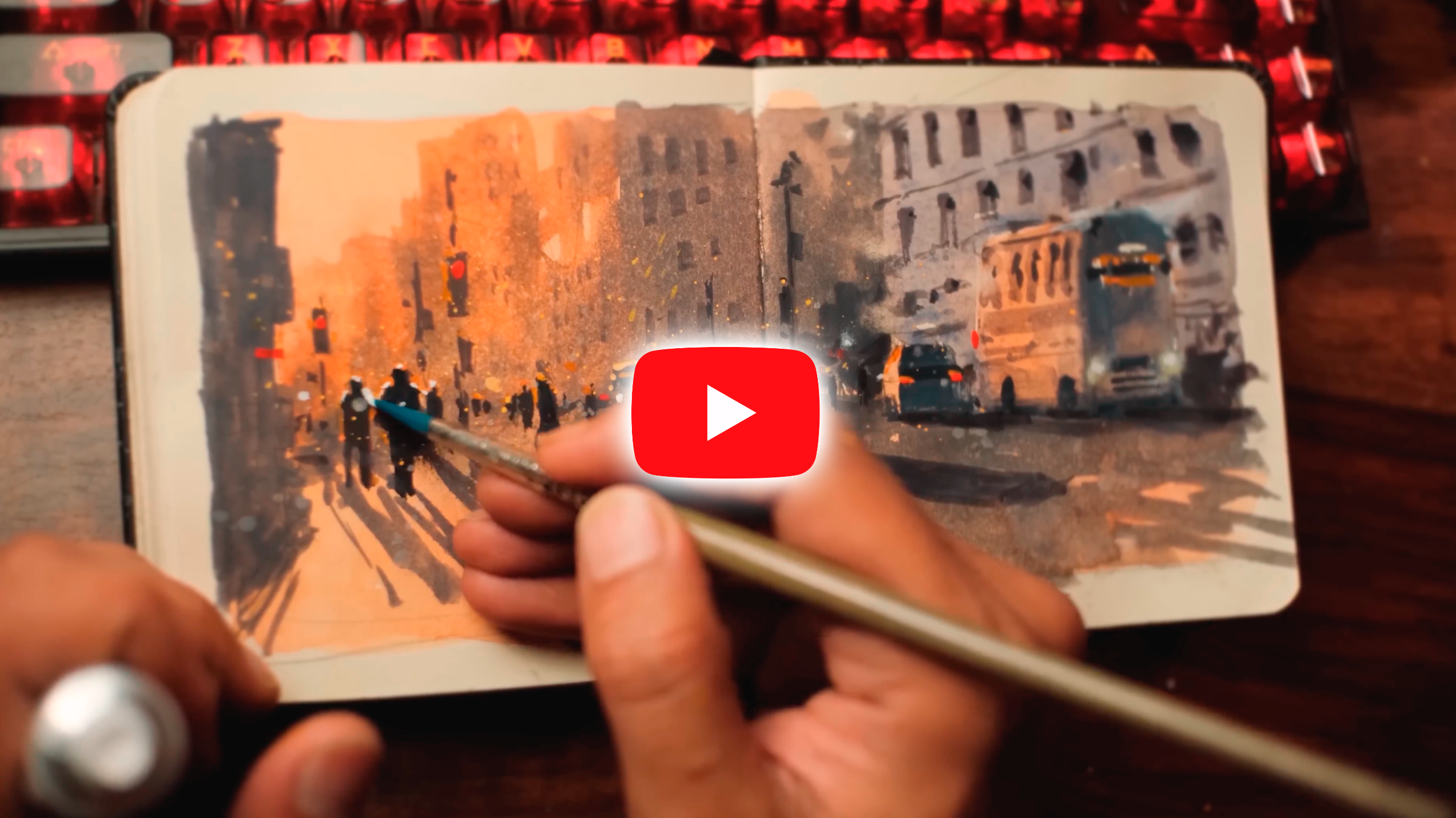 Chill Jazz & Watercolor Time-lapse - Relax & Watch - Watercolor Painting Tutorial.mp4